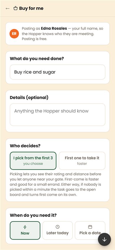 HazzaHub: Post the errand
