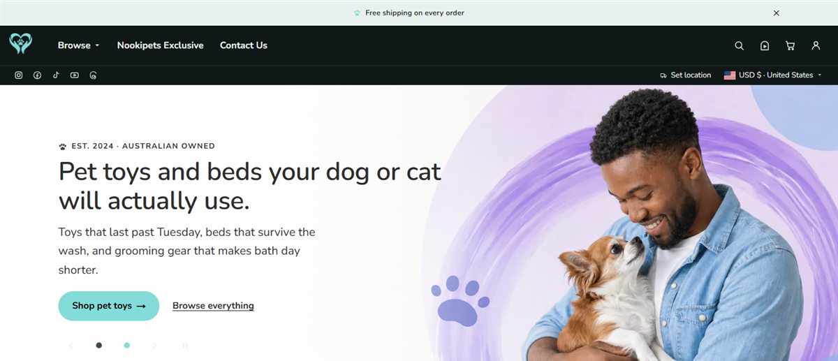NookiPets homepage